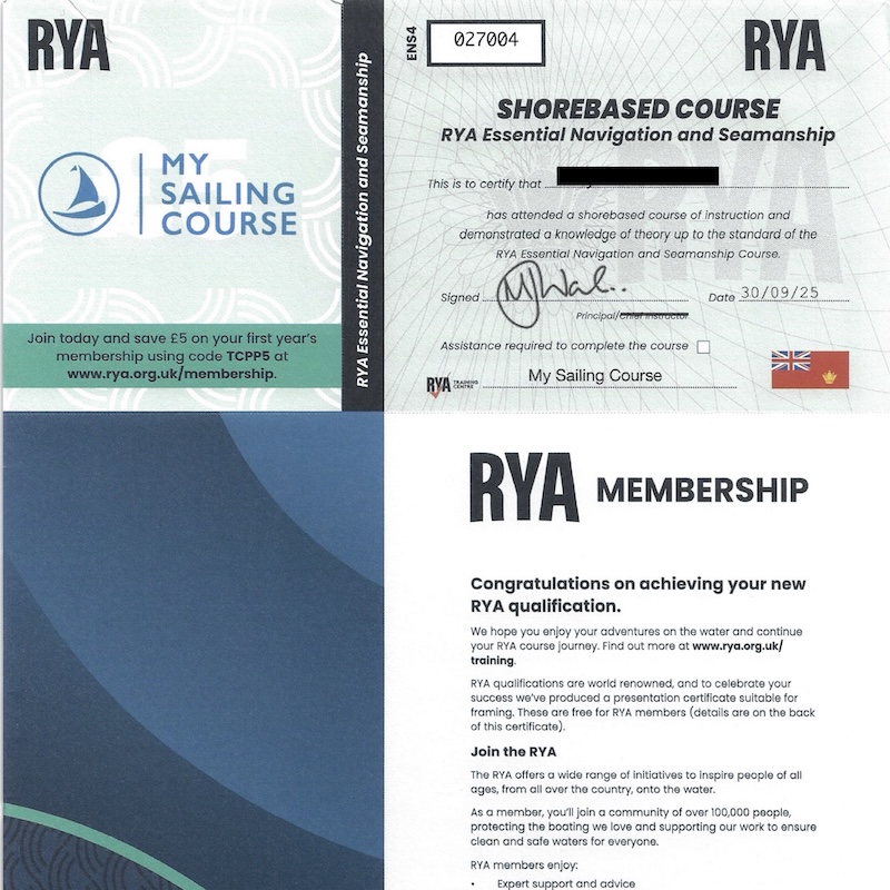 Essential Navigation & Seamanship Course Certificate
